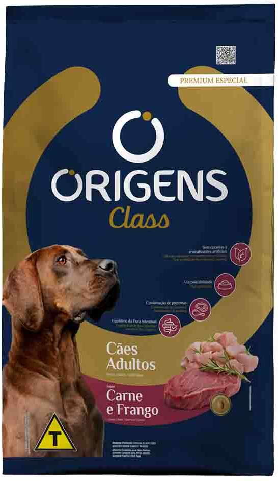 Origens Class para Cães Adultos Sabor Carne e Frango 15kg