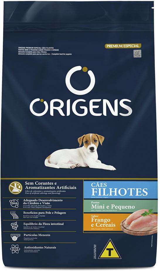 Origens para Cães Filhotes Raças Mini e Pequenas Sabor Frango e Cereais 10,1kg