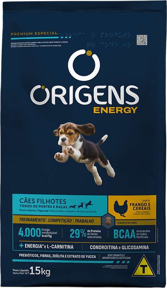 Origens Energy para Cães Filhotes Sabor Frango 15kg