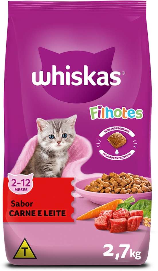 Whiskas para Gatos Filhotes Sabor Carne com Leite 10,1kg