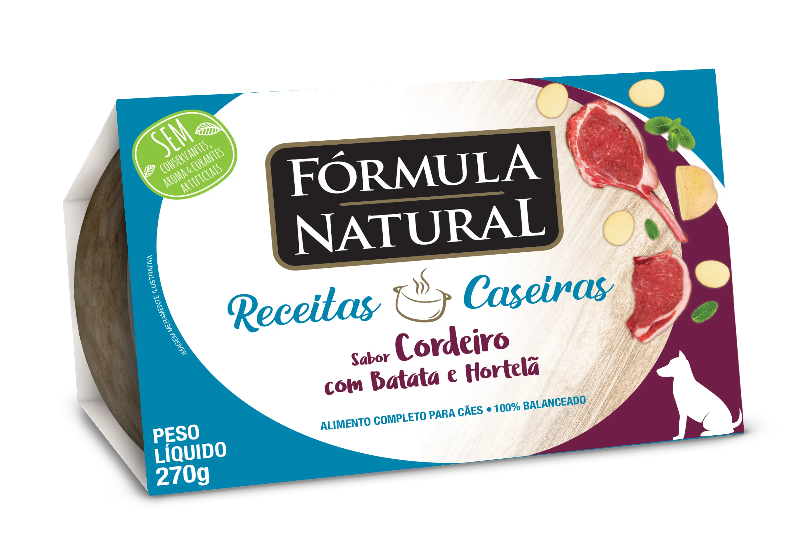 Fórmula Natural Receira Caseira Cães Adultos Sabor Cordeiro 270g
