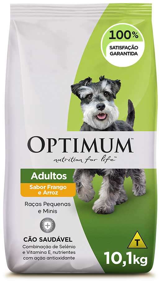 Optimum para Cães Adultos Raças Mini e Pequenas Sabor Frango e Arroz 3kg