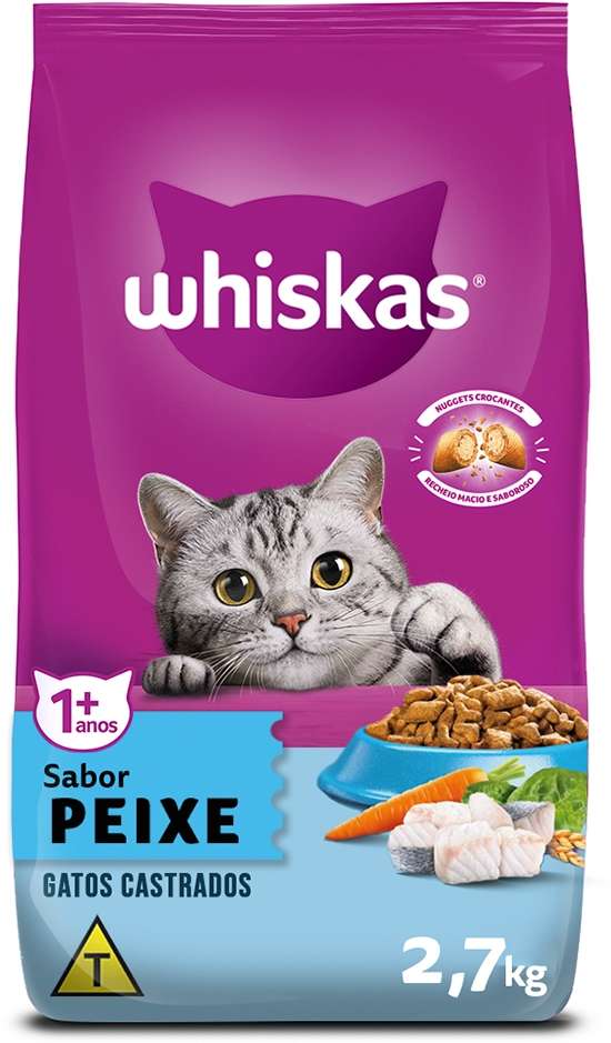 Whiskas para Gatos Castrados Sabor Peixe 10kg