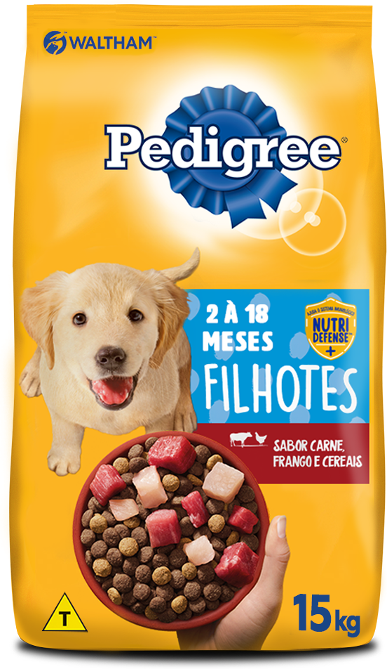 Pedigree para Cães Filhotes Sabor Carne, Frango e Cereias 900g