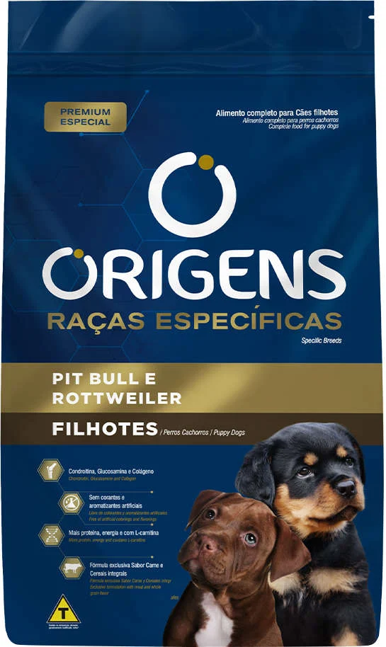 Origens para Cães Filhotes Pitbull e Rottweiler 15kg