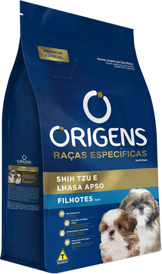 Origens para Cães Filhotes Shih-Tzu e Lhasa Apso 1kg