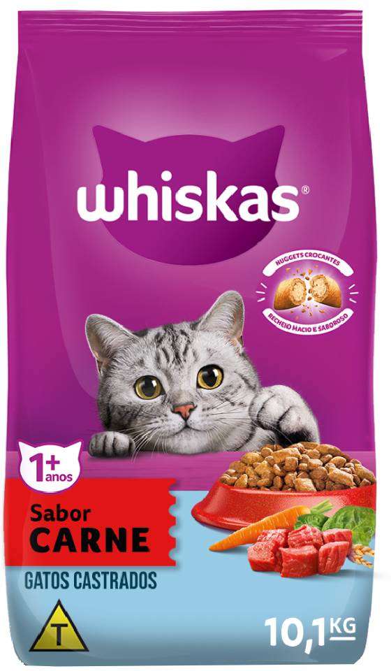 Whiskas para Gatos Castrados Sabor Carne 900g