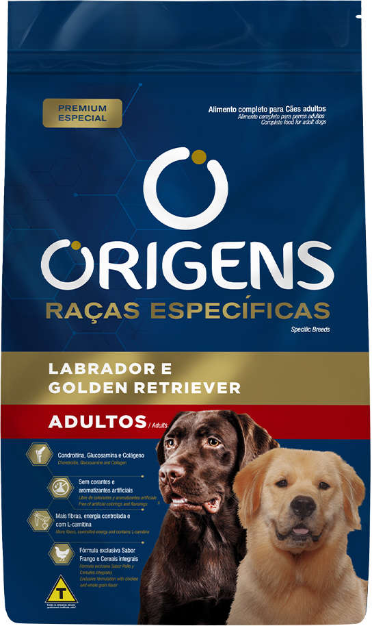 Origens Raças Específicas Cães Adultos Labrador e Golden Retriever 15kg