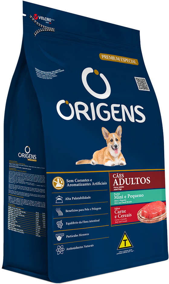 Origens para Cães Raças Mini e Pequenas Sabor Carne e Cereais 15kg