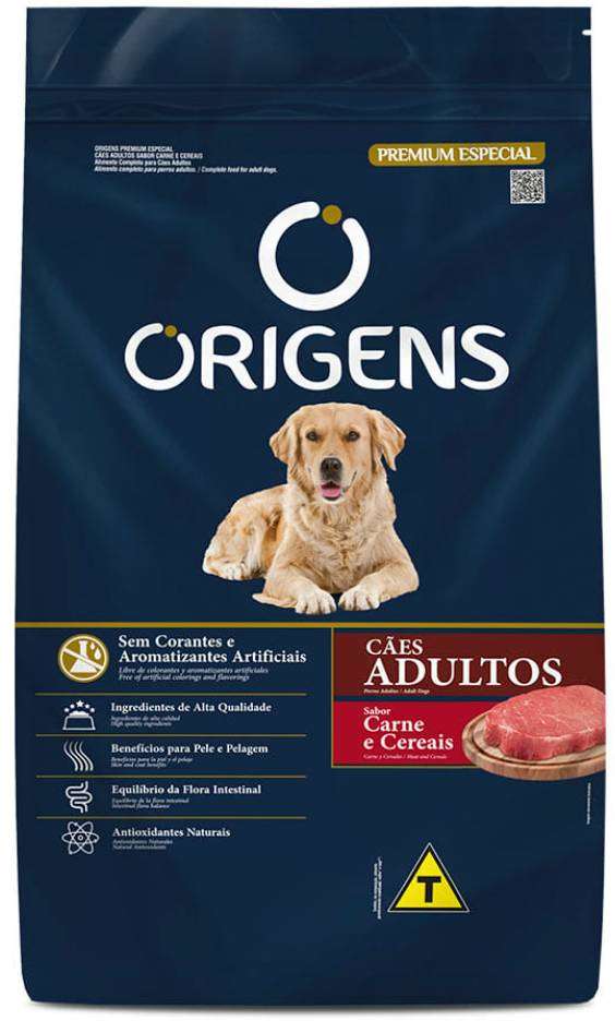 Origens para Cães Adultos Sabor Carne e Cereais 3kg