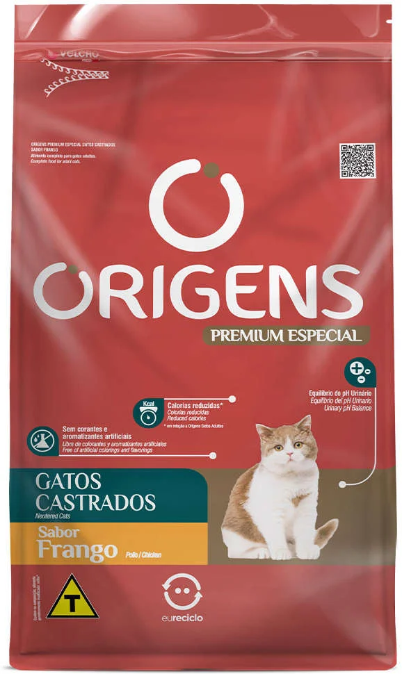 Origens para Gatos Castrados Sabor Frango 1kg