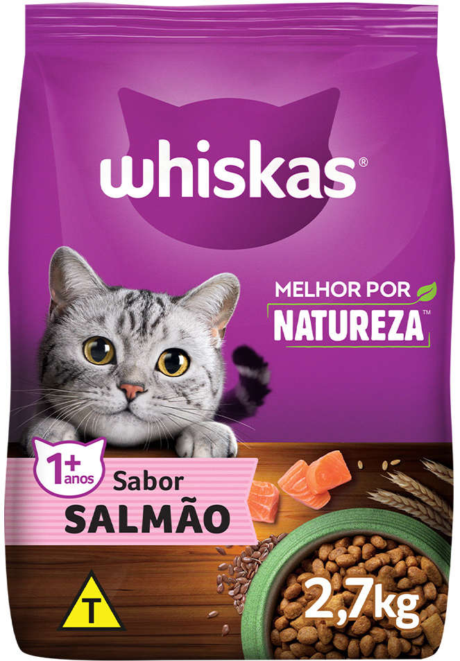 Whiskas para Gatos Adultos Melhor por Natureza Sabor Salmão 900g