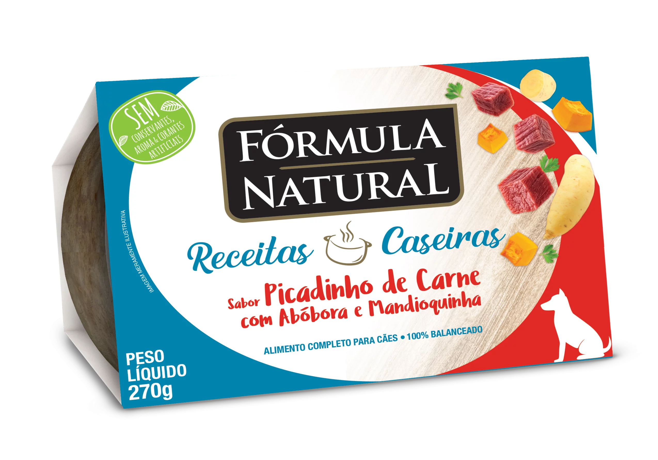 Fórmula Natural Receira Caseira Cães Adultos Sabor Picadinho de Carne 270g