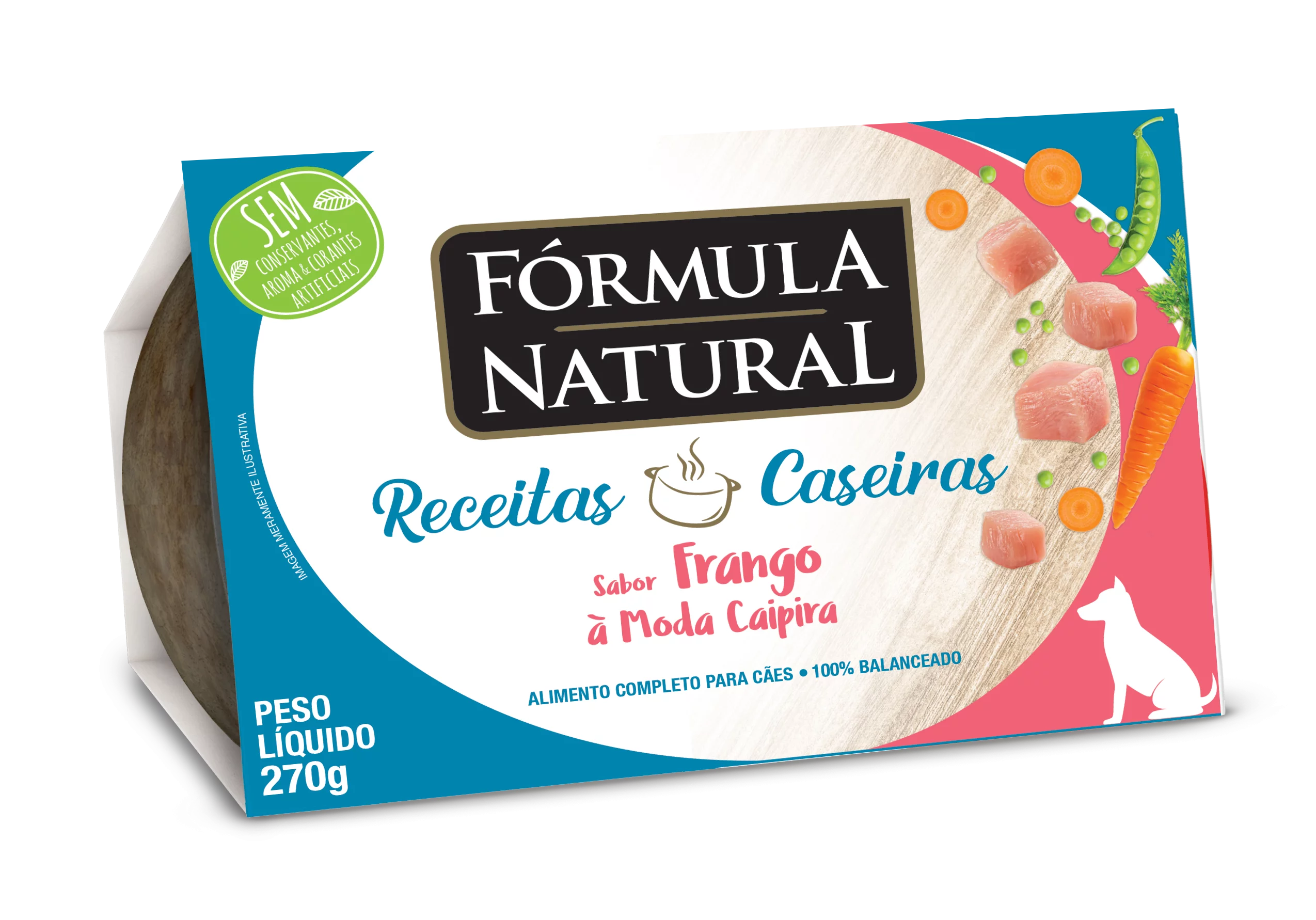 Fórmula Natural Receira Caseira Cães Adultos Sabor Frango 270g