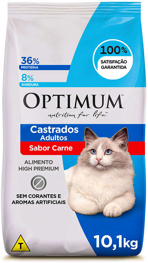 Optimum para Gatos Castrados Sabor Carne 1kg